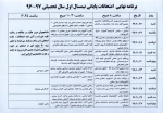 برنامه امتحانات961 2