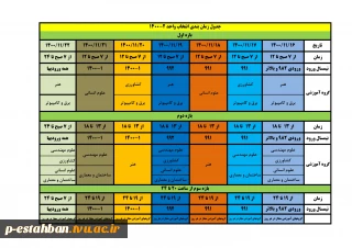 قابل توجه دانشجویان
جدول زمانبندی انتخاب واحد 2-1400